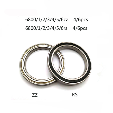 4/6pcs 6800 6801 6802 6803 6804 6805 6806 2RS RS ZZ 2Z Rubber Sealed Steel Cover Deep Groove Ball Bearing Miniature Bearing ► Photo 1/6