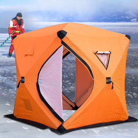 2-3 Person Use Outdoor Automatic Winter Thicken Cotton Warm Tents Outdoor Camping Tent Portable Ice Fishing Tent ► Photo 1/6
