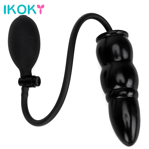 IKOKY With Pump Inflatable Anal Plug Silicone Adult Products Anal Dilator Sex Toys for Women Men Expandable Butt Plug Massager ► Photo 1/6