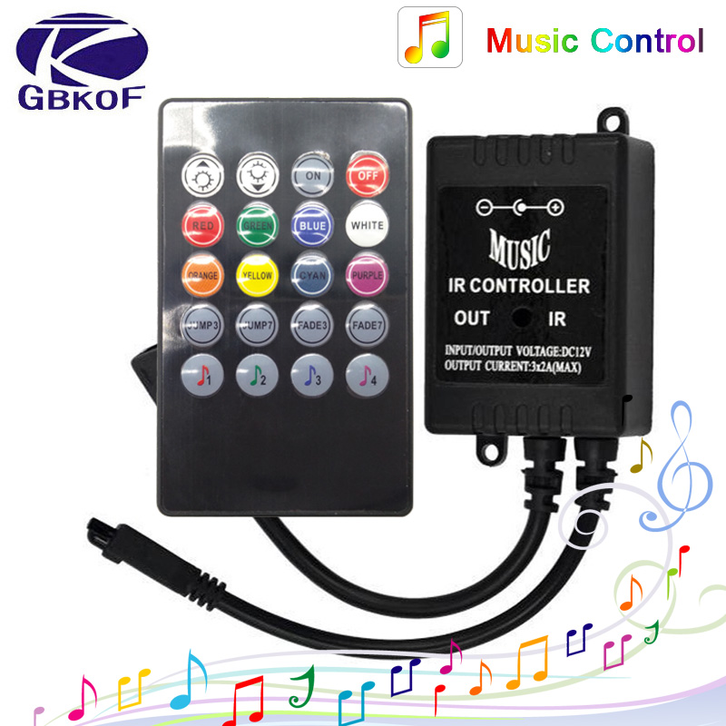 20 Keys Music Voice IR Controller Sound Sensor Remote Control for RGB LED Strip 