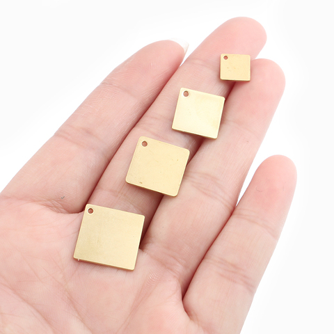 20pcs Raw Brass Charms Square Stamping Disc Pendant Diy Earring Bracelet Charms Jewelry Making Findings ► Photo 1/5