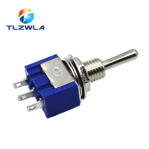 10Pcs Miniature Toggle Switch Single Pole Double Throw SPDT (MTS103) ON-OFF-ON 120VAC 6A 1/4 Inch Mounting MTS-103 ► Photo 1/3