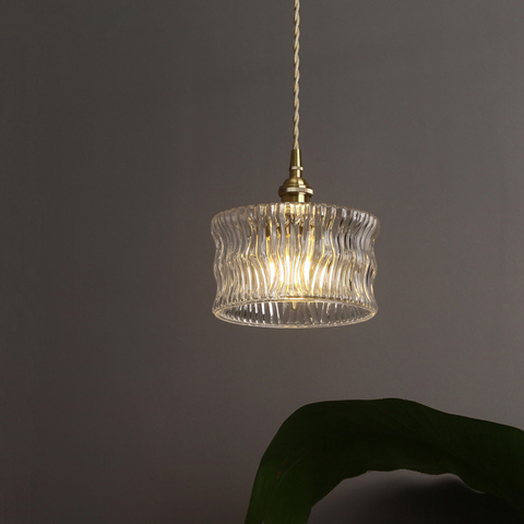 Design Glass Pendant Lamps Modern Hanging Lights Cords for Dining Bedside Home Decorative Japanese Led Lustre Pendente Copper ► Photo 1/6