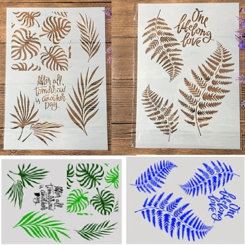 2Pcs/Lot A4 Big Leaves DIY Craft Layering Stencils Painting Scrapbooking Stamping Embossing Album Paper Template ► Photo 1/3