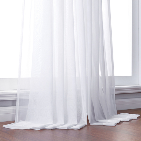 Solid White Window Screening Sheer Curtains for Living Room The Bedroom Modern Tulle Sheer Curtains Drapes Fabric Custom Made ► Photo 1/6