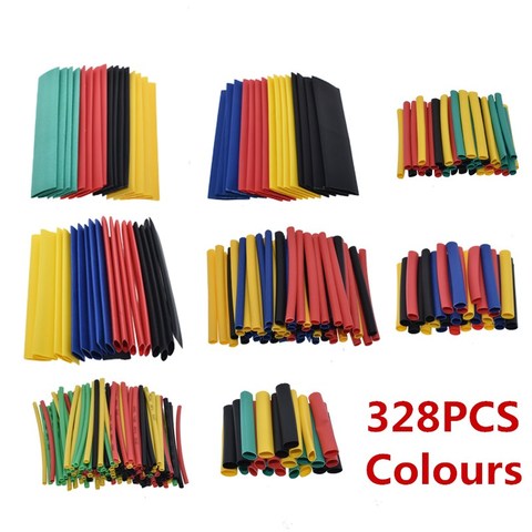 127Pcs / 328Pcs Car Electrical Cable Tube kits Heat Shrink Tube Tubing Wrap Sleeve Assorted 8 Sizes Mixed Color ► Photo 1/6