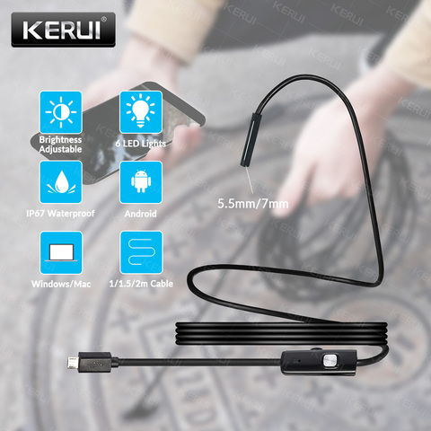 KERUI Caméra d'inspection de serpent USB