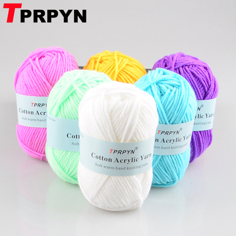 TPRPYN 1Pc=25g 50M Milk Cotton Yarn For Hand Knitting Acrylic Wool Knit Yarn Crochet Scarf Hat Yarn DIY Line Threads Handmade ► Photo 1/6