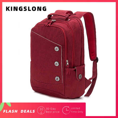 KINGSLONG Laptop Backpack for Women 15.6 Inch for Travel Work Waterproof Business Stylish Backpack Women's School Bags Brand Red ► Photo 1/6