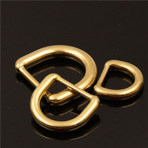 1 x Solid Brass Molded D ring Buckle for Leather Craft Bag Purse Strap Belt Webbing Dog Collar 15/20/25mm ► Photo 1/6