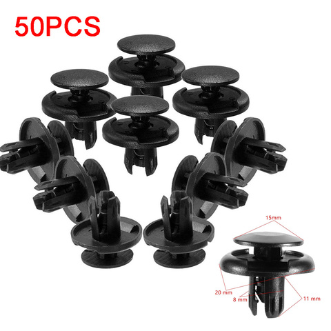 50pcs Auto Bumper Fastener 8mm 6MM Hole Rivet Retainer Push Engine Cover Car Door Trim Panel Clip Fasteners for Toyota For BMW ► Photo 1/6