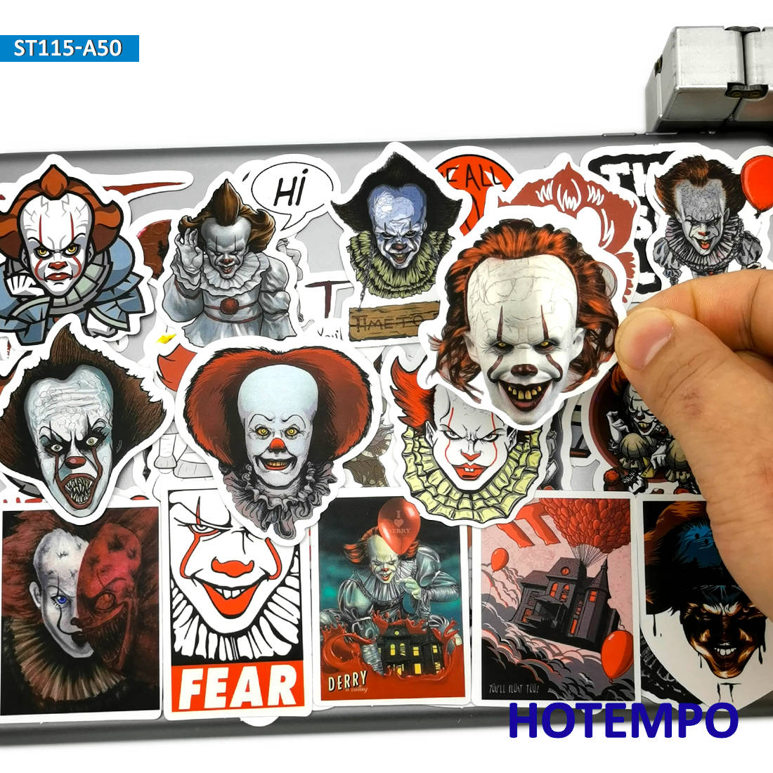 50 Pcs Horror Clown Style Sticker Lot Car Laptop Phone Bicycle Skateboard Pack 