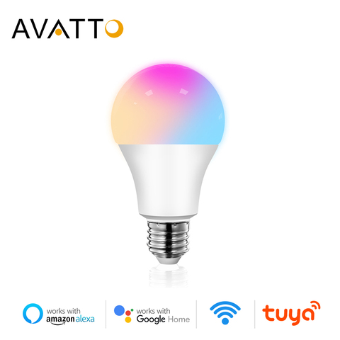 AVATTO Tuya 12W 15W WiFi Smart Light Bulb, E27 RGB LED Lamp Dimmable with Smart Life APP, Voice Control for Google Home, Alexa ► Photo 1/6