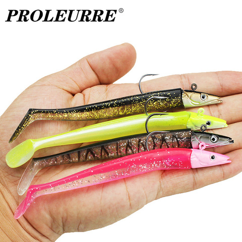 1Pcs Black Minnow Jig Head Fishing Lure 12cm 16g Pike Bass Fishing Pesca Shad Soft Bait Boat Code Seabass Bait For Zand Tackle ► Photo 1/6