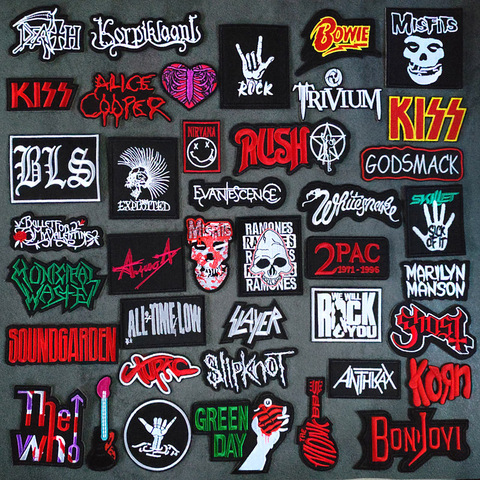 ROCK BAND Iron-On Patches Cloth Mend Decorate Sew On Patch Clothes Apparel Sewing Decoration Applique Badges Heavy Metal MUSIC ► Photo 1/6