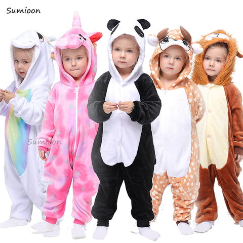 Children Kigurumi Unicorn Pajamas Kids Baby Animal Overalls Jumpsuit Onesie Panda Pajama Sleepwear Girls Cosplay Pyjama Pijamas ► Photo 1/6