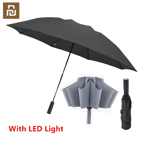 90Fun 8K Automatic Reverse Folding Umbrella Led Luminous Windproof Wind Resistant Umbrella UPF50+ Anti UV to youpin ► Photo 1/6