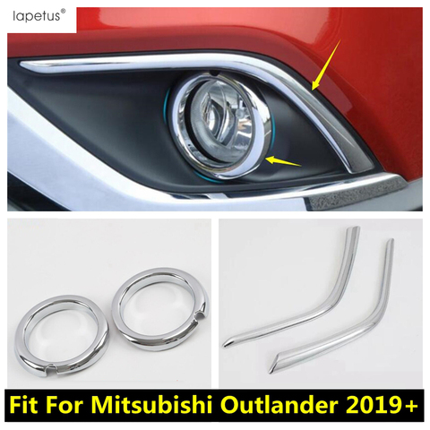 Lapetus Accessories For Mitsubishi Outlander 2022 Front Fog Lights Ring & Head Lamp Eyelid Eyebrow Molding Cover Kit Trim ► Photo 1/6