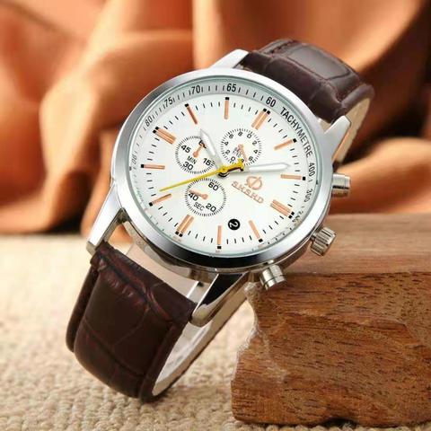 Fashionable casual men style and leisurely strap watch three eye six stitches leisure fashion activity watch, quartz watch ► Photo 1/6