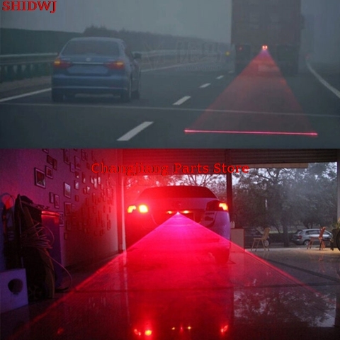 Led Car Motorcycle Laser Fog Light Anti Collision Tail Lamp Auto Moto Braking Parking Signal Warning Lamps  ► Photo 1/6