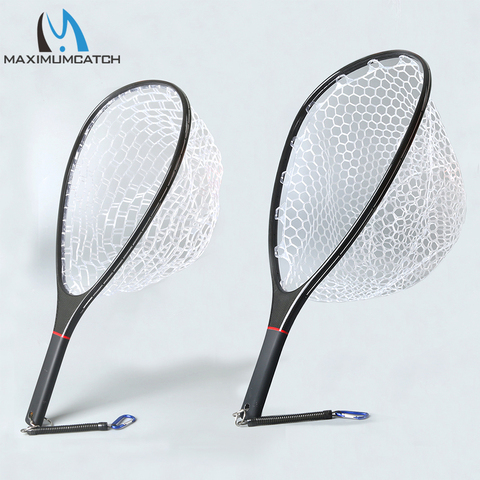 Maximumcatch Fishing Landing Net Carbon Fiber Frame with Clear Rubber Hand Net Light Weight Strong ► Photo 1/6