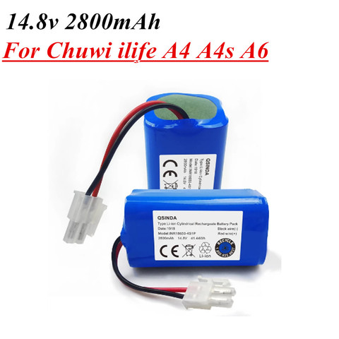 14.8V 2800mAh 18650 Rechargeable Lipo battery For robotic vacuum cleaner accessories for Chuwi ilife A4 A4s A6 ILIFE Battery ► Photo 1/4