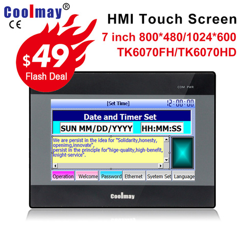 Coolmay TK6070FH HMI Touch Screen 7 inch 800*480 touch panel new Human Machine Interface 8 axis cnc hmi plc controller ► Photo 1/5