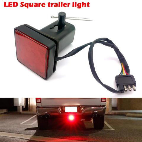 Universal RED LED Car Taillight Red Stop Brake Light for Trailer Truck Towing Pickup with Hitch  Receiver Cover for US Trailer ► Photo 1/6