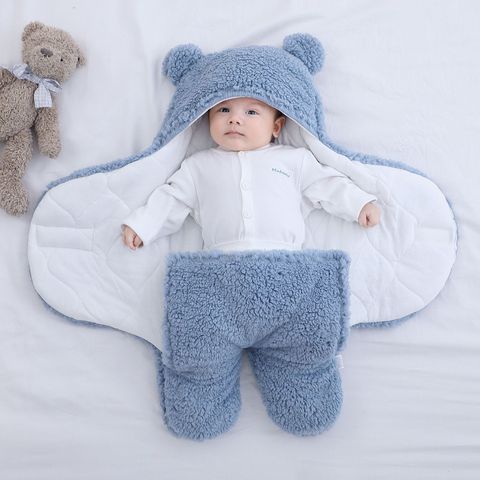 Cute Newborn Baby Boys Girls Blankets Plush Swaddle Wrap Ultra-Soft Fluffy Fleece Sleeping Bag Cotton Soft Bedding Set ► Photo 1/6