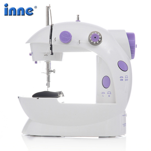 INNE Sewing Machine Mini Portable Household Night Light Foot Pedal Straight Line Hand Table Two Thread Kit Electric ► Photo 1/6