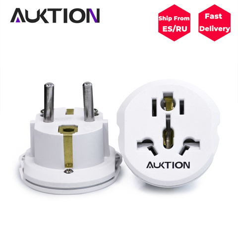 5Pcs/Lot AUKTION Universal EU Adapter US UK AU CN to EU Plug Adapter Europe Converter Travel Charger Wall Power Socket Adapter ► Photo 1/6