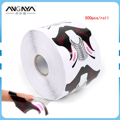 ANGNYA 50/100pcs Professional French Nail Form Tips Acrylic Tip Gel Nails Sticker Extension Curl Form for Nail Polish Guide A111 ► Photo 1/6