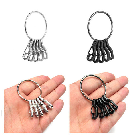 Mini 1PC Quick Release Keyring With 5Pcs TEC alloy Spring hook Keyring Set outdoor Hanging Buckle Carabiner Key Clip Keychain ► Photo 1/6