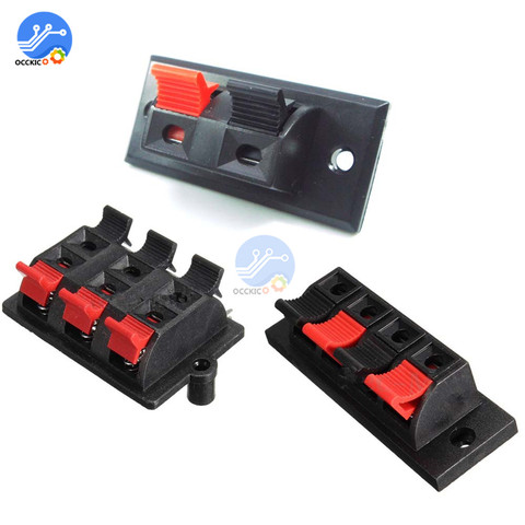 1pcs 2 Way 4 Way 6 Way Speaker Terminal Spring Push Release Connector 45x21mm 70x254mm 44x30mm Speaker Terminal Strip Block ► Photo 1/6