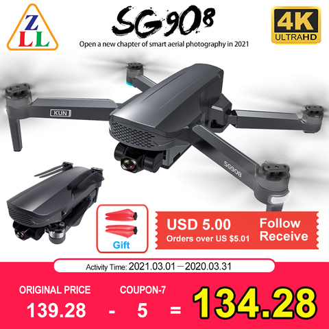 ZLL SG908 GPS Drone 3-Axis Gimbal 4K Camera 5G Wifi FPV Profesional 1.2KM 50X Brushless RC Helicopter Quadcopter SG906 PRO 2 ► Photo 1/6