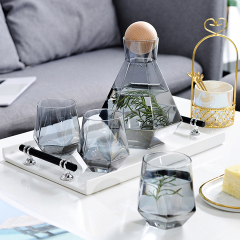 1400 Hexagonal Geometry Red Wine Pourer Glass Decanter Brandy Decant Jug Bar Champagne Water Bottle Drinking Glasses Gifts ► Photo 1/6