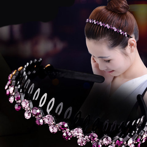 New fashion Boutique luxury Anti-skid pearls headband with teeth all-match rhinestones Hairband for Woman Girls Hair Accessories ► Photo 1/6