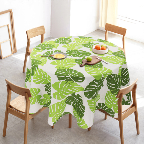 Nordic Style Round Table Cloth Cotton Linen Kitchen Tablecloth Oilproof Decorative Elegant Christmas Tree Pattern Table Cover ► Photo 1/6
