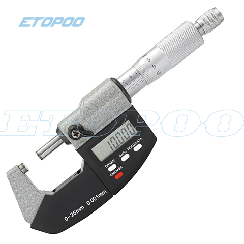 0-25mm Electronic Micrometer Head Inch/Metric Conversion 0.00005