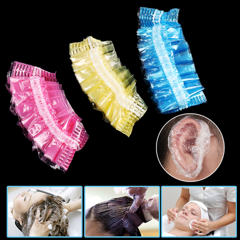50/100pcs Disposable Waterproof Ear Cover Bath Shower Salon Ear Protector Cover Caps Household One-off Earmuffs Dyeing Hair Tool ► Photo 1/6