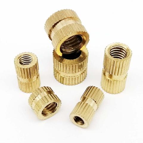 5/25pcs M2 M2.5 M3 M4 M5 M6 M8 M10 Solid Brass Copper Injection Molding Knurl Thread Insert Nut Nutsert Embedded Nut Double Pass ► Photo 1/6