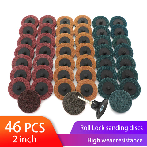 35/46/52PCS 2 Inch Sanding Discs Roll Lock Surface Conditioning Discs, R-Type Quick Change Disc with1 Disc Pad Holder ► Photo 1/6