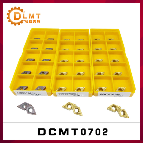 10pcs DCMT070204 Carbide CNC turning inserts DCMT070204-VP15TF UE6020 US735 For CNC machining center ► Photo 1/4
