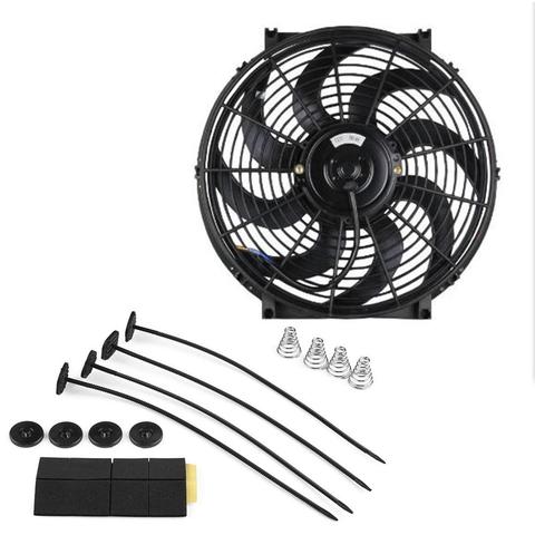 Car Auto Universal Electric Cooling Radiator Mounting Modified Fan Replacement Slim Pull Push Racing Electric Radiator ► Photo 1/6