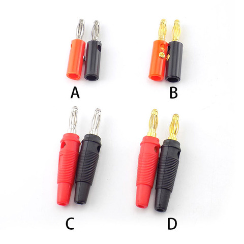 2pcs 8pcs 4mm Audio Speaker Screw Banana Gold Silver Plate Plugs Connectors Solderless Black Red color ► Photo 1/5