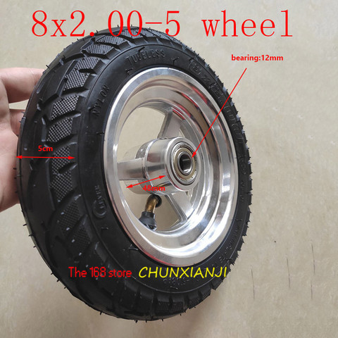 8x2.00-5tubeless wheel DIY 8*2.00-5 vacuum wheel with alloy hub can be used for KUGOO S1 S3 Electric Adult Scooter ► Photo 1/1