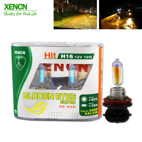 XENCN H16 12V 19W 2300K Golden Eyes Super Yellow Light Car Headlights Bulbs Germany Quality Fog Halogen Lamp 30% more light 2Pos ► Photo 1/6