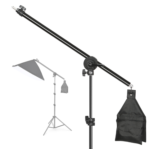 Photo Studio Adjustable Cantilever Stand Cross Arm With Sand Bag Pivot Clamp Use For Light Stand Accessories Extension Rod 135CM ► Photo 1/6