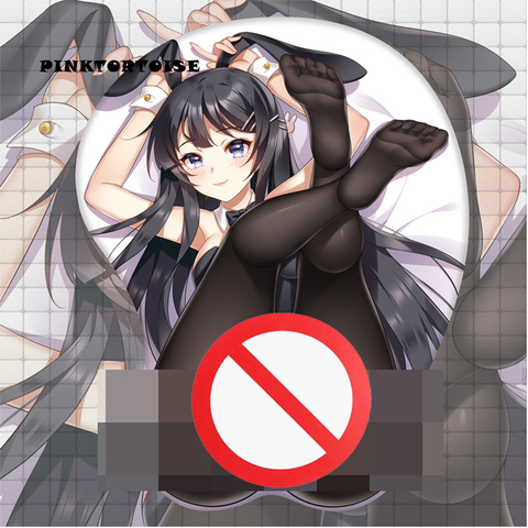 Otaku anime Sakurajima Mai Hips Playmat Soft Silicon Anime 3d Mouse Pad Anime Ergonomic pad Wrist Rest Soft pad ► Photo 1/4