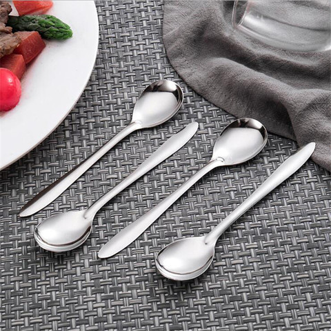 Long Handle Spoon Stainless Steel Coffee Tea Spoon Ice Cream Dessert Spoon Picnic Drinkware Tableware Kitchen Accessories ► Photo 1/5